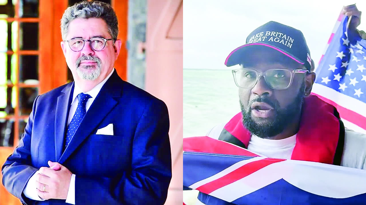 L’Attorney General Gavin Glover et à dr. Mysley Mandarin, le First Minister autoproclamé. 