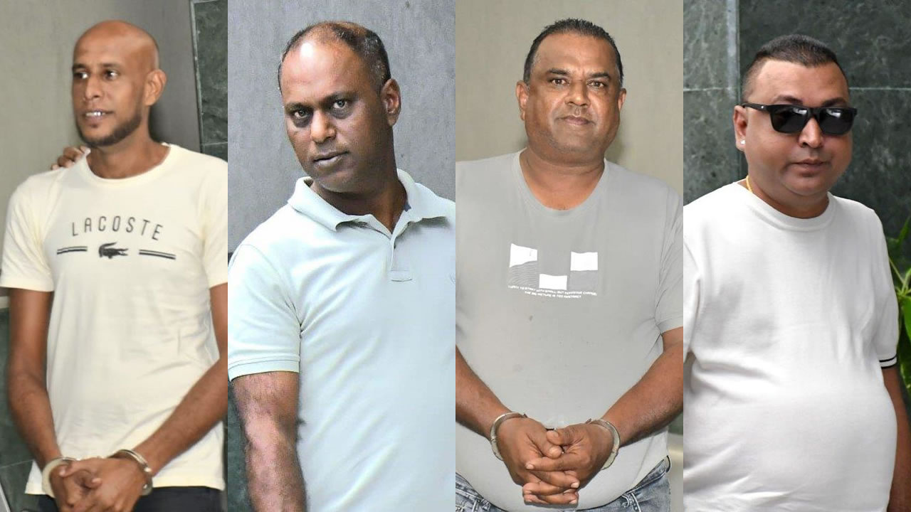 Muhammad Saif Ullah Maulaboksh, Sheik Mohammed Khadafi Jany, Darmendra Mulloo et Chandra Prakashsing Dip est le fils de l’ancien commissaire de police, Anil Kumar Dip.