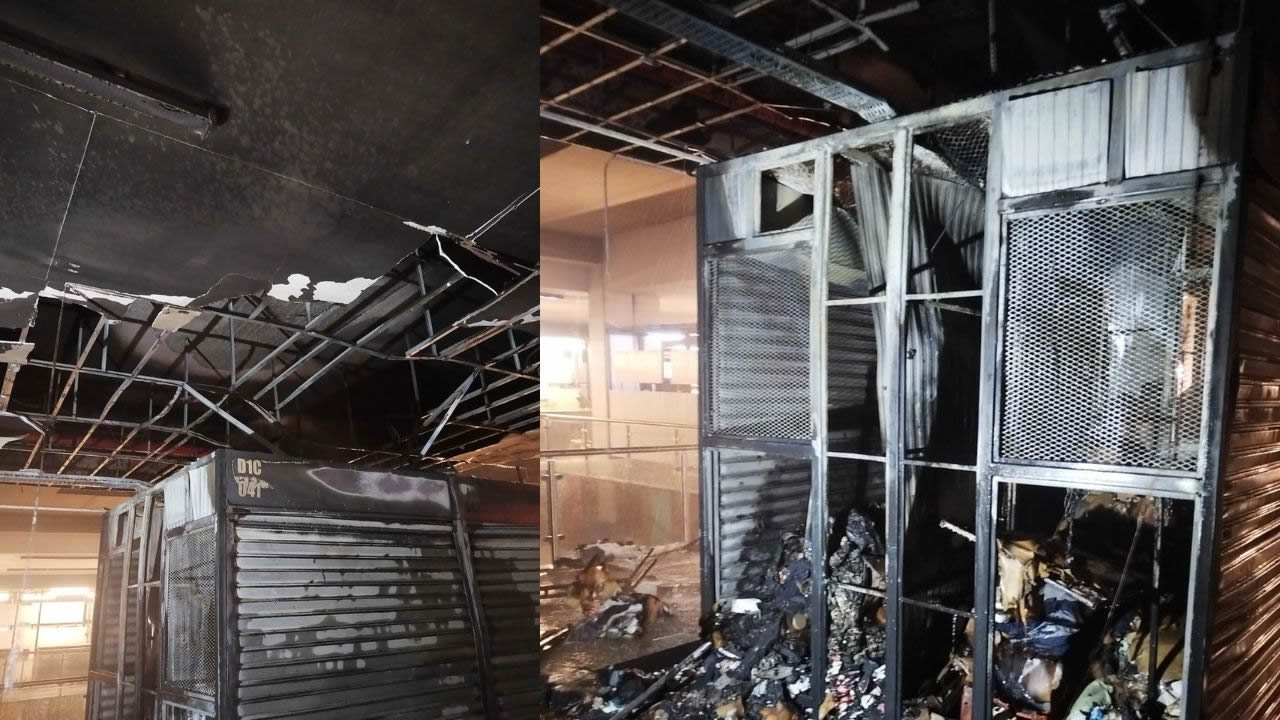 Les étals ont été ravagés par les flammes. 