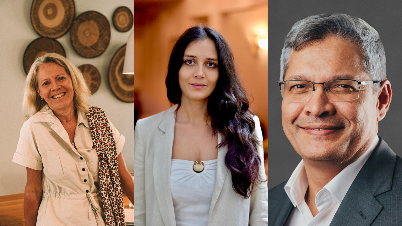 Isabelle Descroizilles, directrice générale de MJ Holidays. Eva Naidu de Legend Hill.  Désiré Elliah de Lux Island Resorts. 