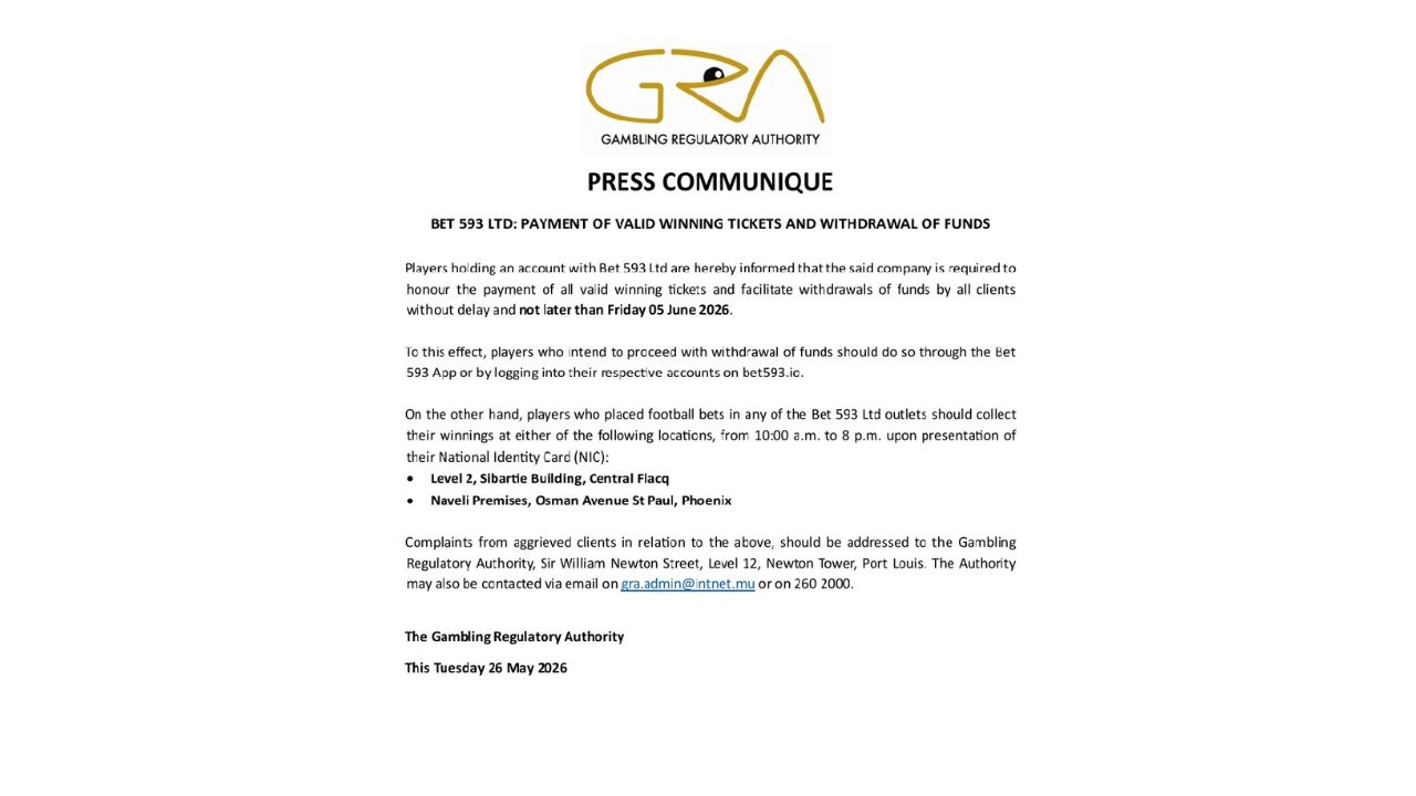 GRA COMMUNIQUE