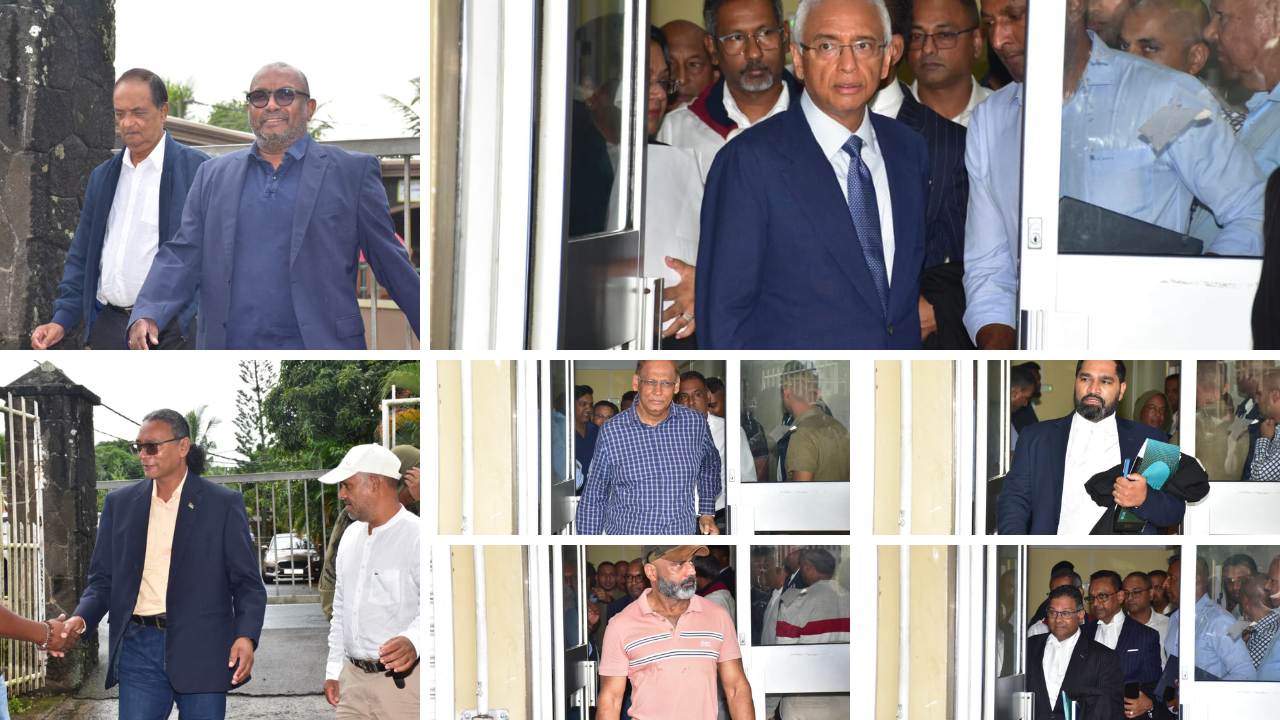 Des anciens ministres du MSM présents au tribunal de Pamplemousses en soutien à Pravind Jugnauth