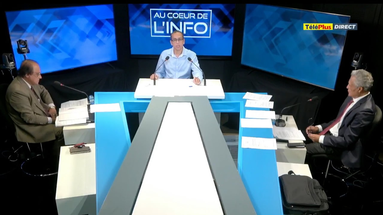 Les invités sur le plateau de l’émission « Au Coeur de l’Info » lundi.