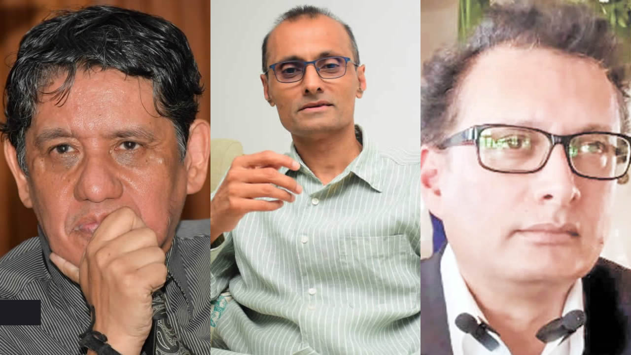 Jocelyn Chan Low, Ibrahim Malleck et Parvez Dookhy.