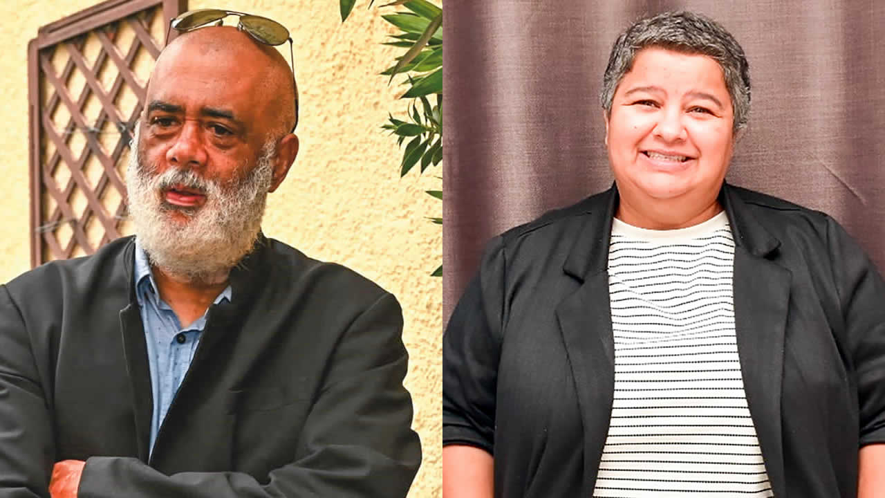  Lindley Couronne, directeur général de l’ONG Dis-Moi et La présidente de la NSIF, Caroline Fitz-Gibbon.