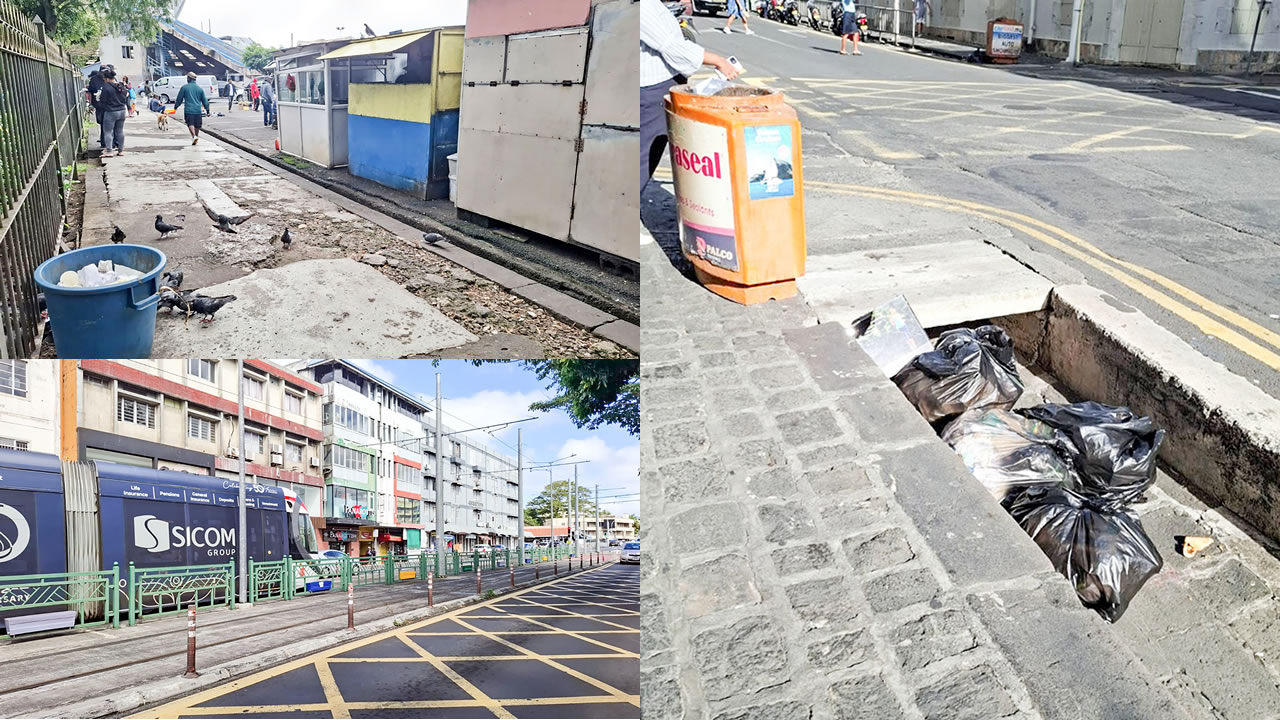 Aux abords de la gare JanPalach de Curepipe, marchands ambulants et habitants cohabitent dans une ville que ses résidents jugent de plus en plus désordonnée. La route St-Jean à Quatre-Bornes, autrefois artère commerçante animée, affiche aujourd’hui de nombreux volets fermés. Le centre-ville de Port-Louis. Si les efforts de nettoyage sont reconnus, les citadins réclament davantage de poubelles et un curage plus régulier des drains.