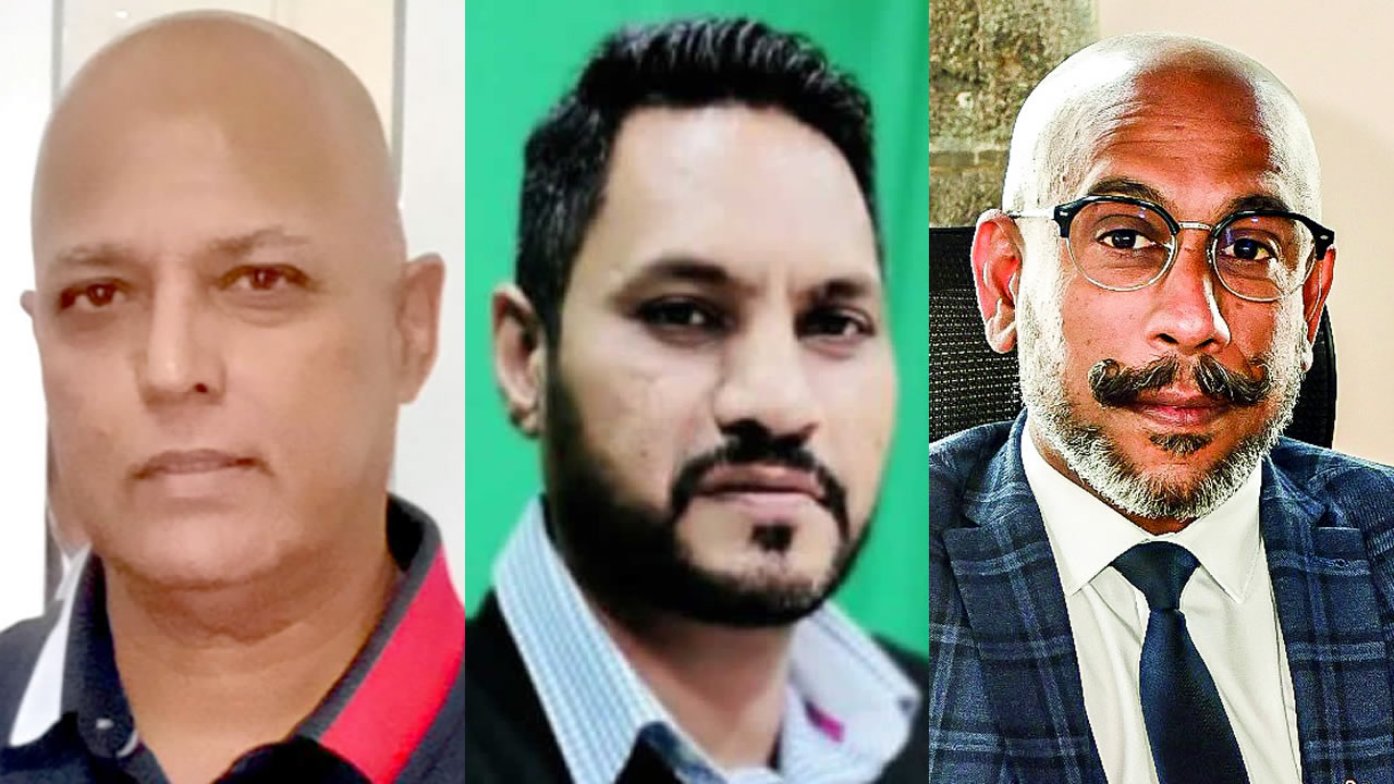 (De g. à dr.) Les syndicalistes Haniff Peerun et Ashvin Gudday, ainsi que l’économiste Amit Bakhirta estiment que ce dossier soulève des questions de gouvernance.