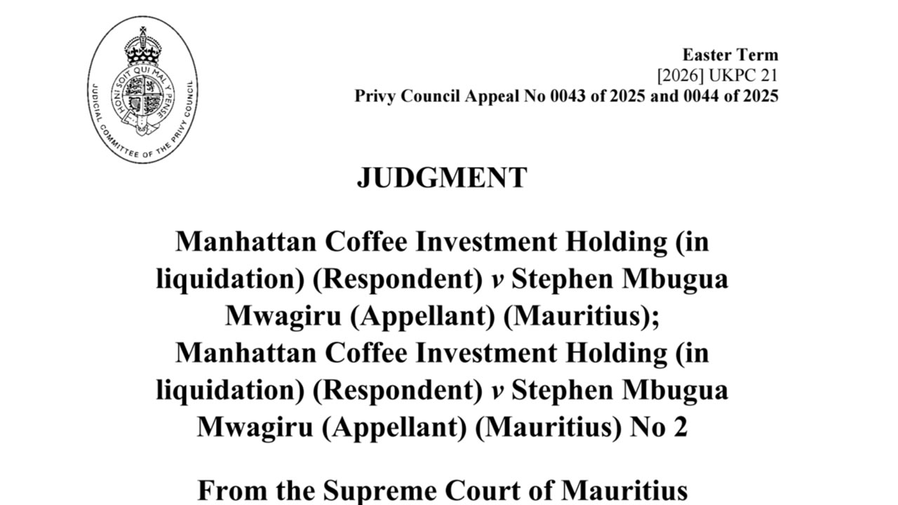 Cette procédure visait une déclaration frauduleuse de Shah, Nyagah et Mwagiru pour Manhattan Coffee Holding.