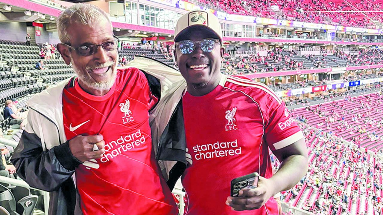 Dawood (left) with a colleague.