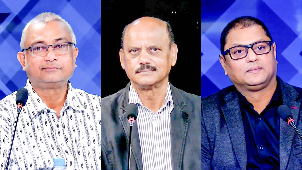Reaz Chuttoo, Radhakrishna Sadien et Rajen Valayden étaient sur le plateau de l’émission « Au cœur de l’Info » vendredi.