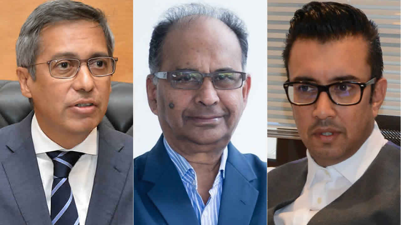 Xavier-Luc Duval, Alan Ganoo et Shakeel Mohamed