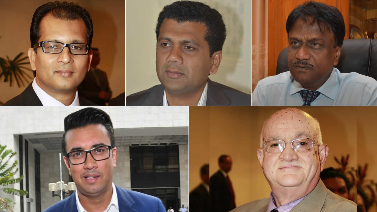 Zouberr Joomaye, Kavi Ramano, Mamade Khodabaccus, Rajesh Bhagwan et Shakeel Mohamed.