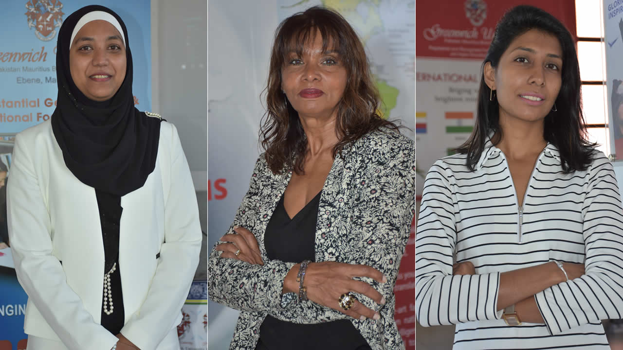 Sameera Chattun Koyratty, Zulaika Sunthbocus et Anoushka Thielamay.