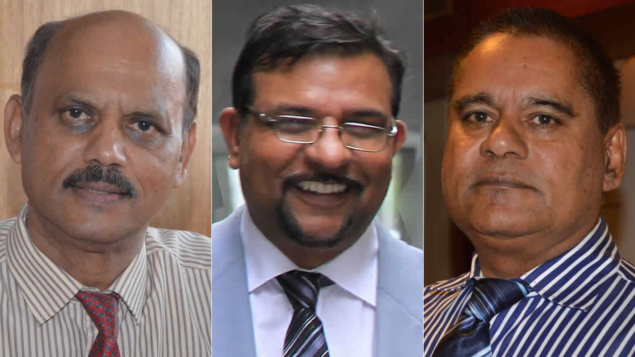 Radhakrishna Sadien, Deepak Benydin et Rashid Imrith