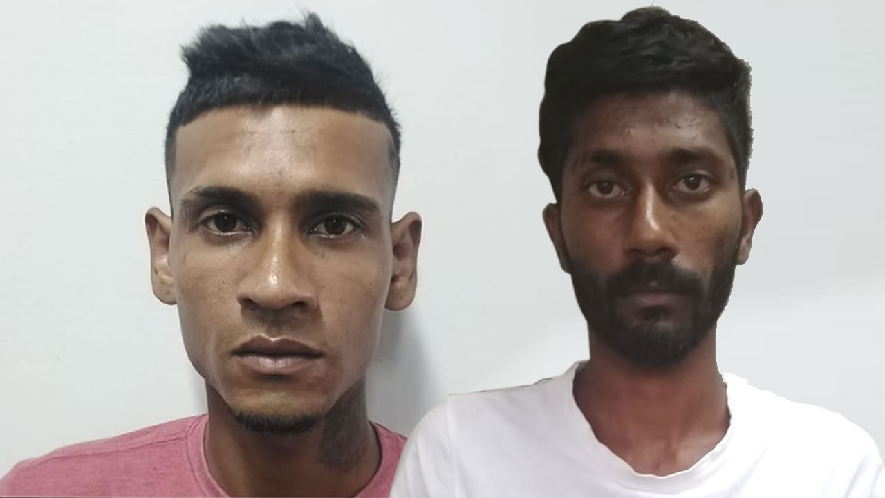 Les suspects Ram Jhottee et Veeren Thamby.