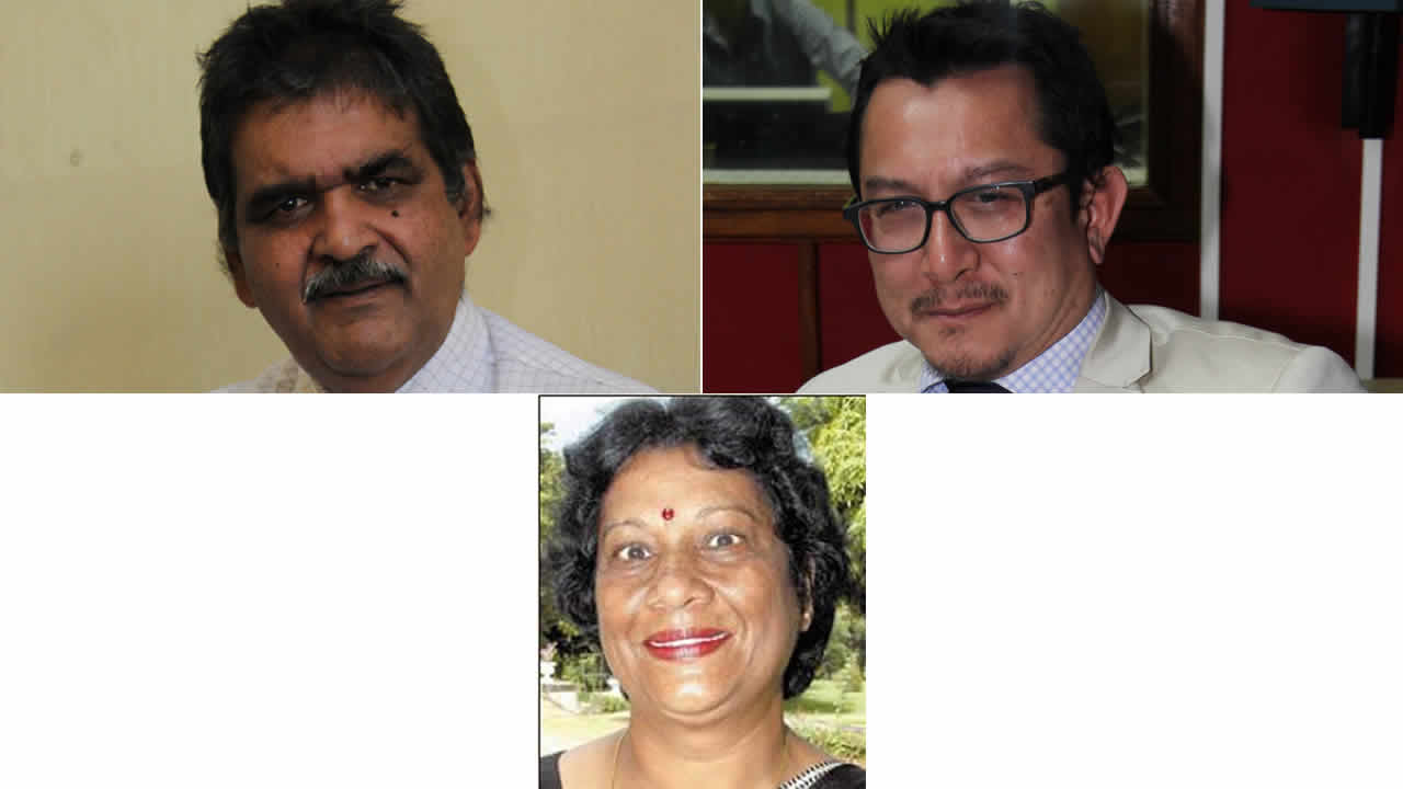 Phalraj Servansingh, Dick Ng Sui Wah et Deviyanee Bissoondoyal