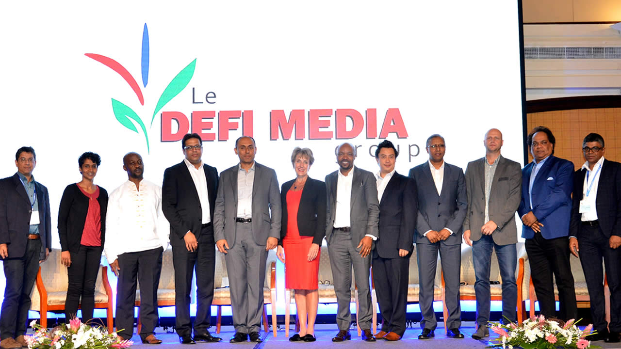 The panelists lined up during the conference.