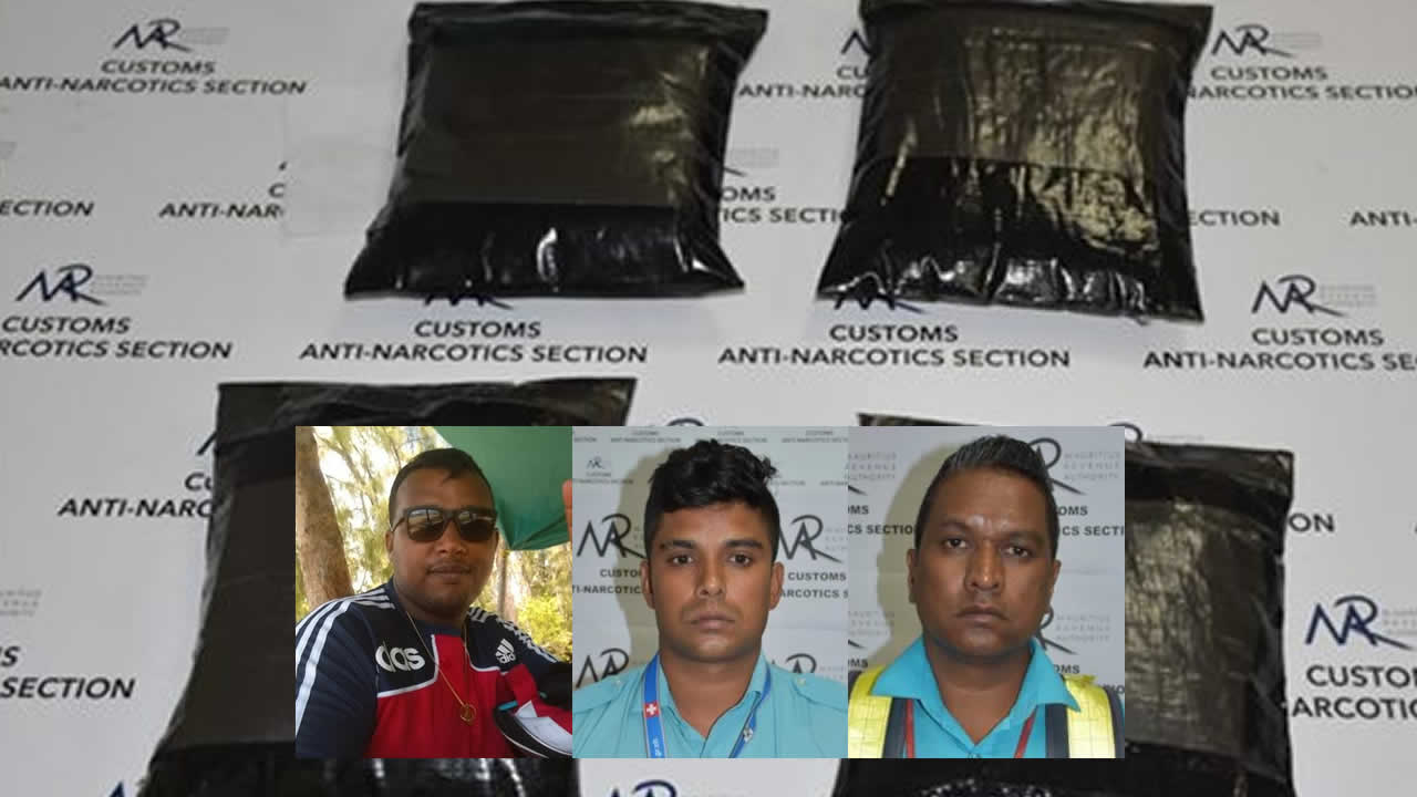 Kelwin Gérard Kanhye, Morven Thylemay et Vikesh  Boodhoo.