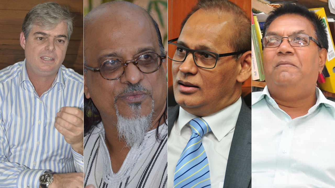 Gerald Lincoln, Ashok Subron, Mahen Seeruttun et Kreepalloo Sunghoon.