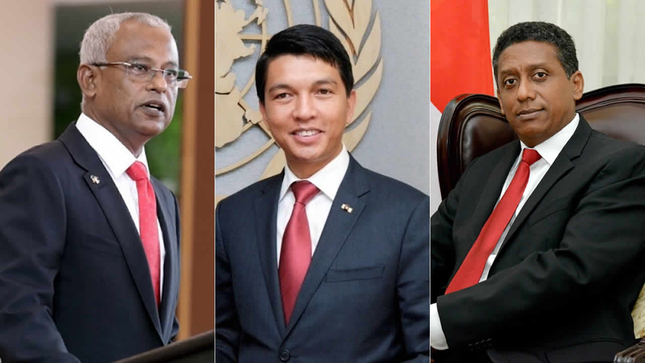 Ibrahim Mohamed Solih, Andry Rajoelina et Danny Faure