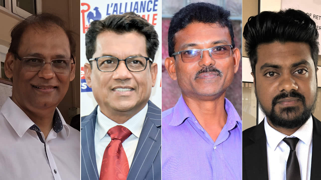 Mahen Seeruttun, Rajesh Jeetah, Dave Kissoondoyal et Kaneesh Munbodh