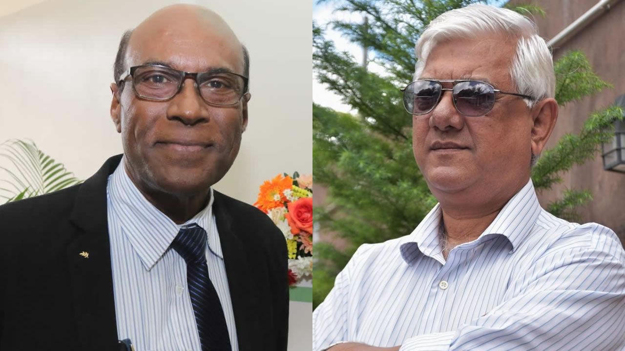 Le Dr Sivalingum Ramen et le Dr Vasantrao Gujadhur.