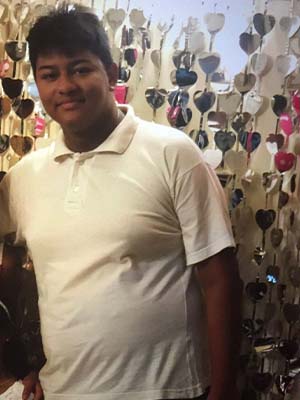 Fuzail Caunhye aux temps où il pesait 115,7 kilos. 