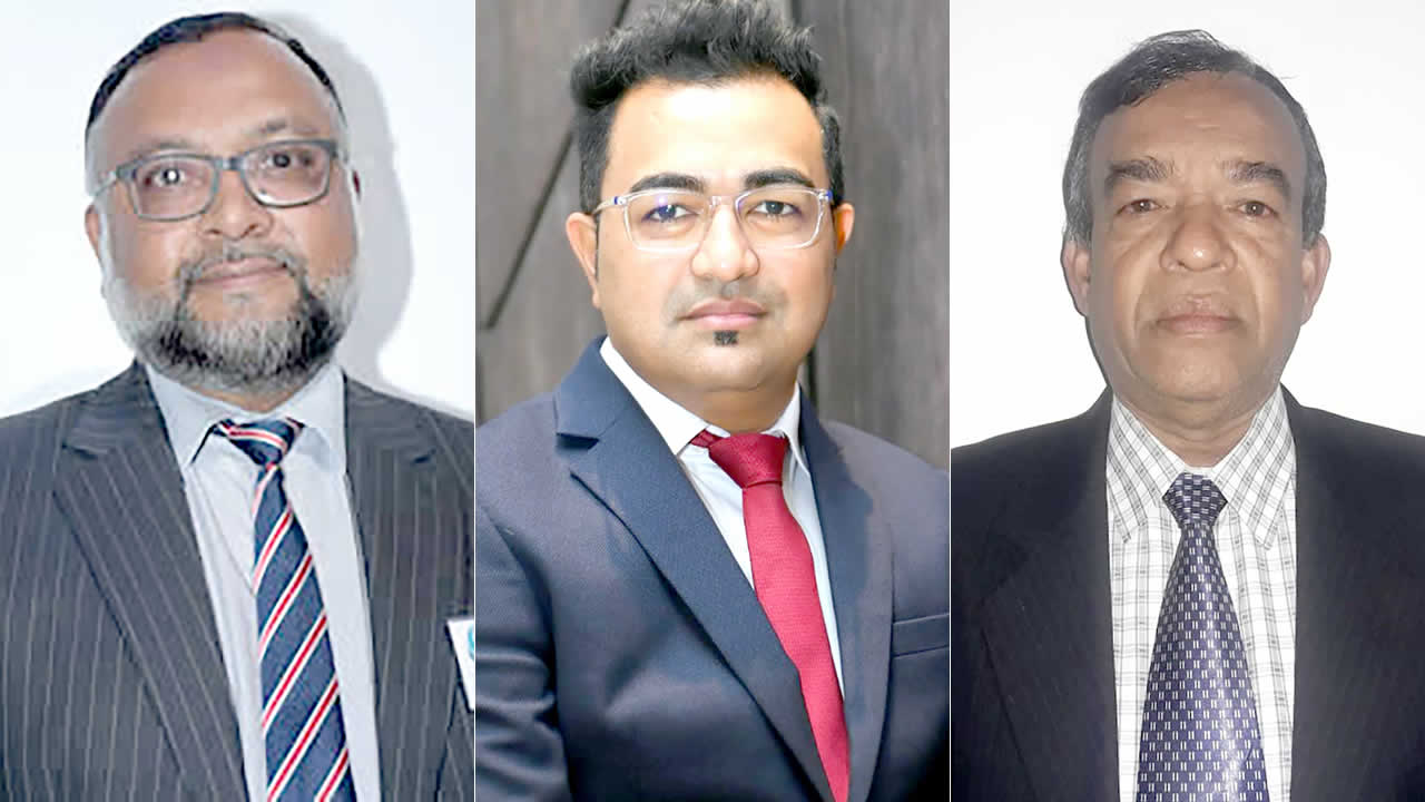 Shafique Bhunnoo, Tahir Wahab et Vinod Dookhit.