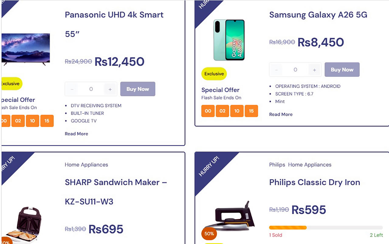 La plateforme Boutik.mu assure un renouvellement constant de ses stocks pour maintenir ses offres promotionnelles.