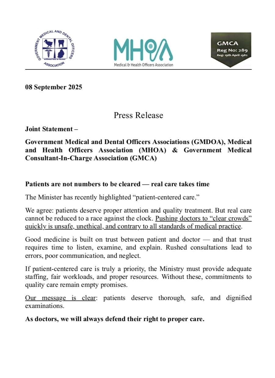 Communique conjoint des medecins