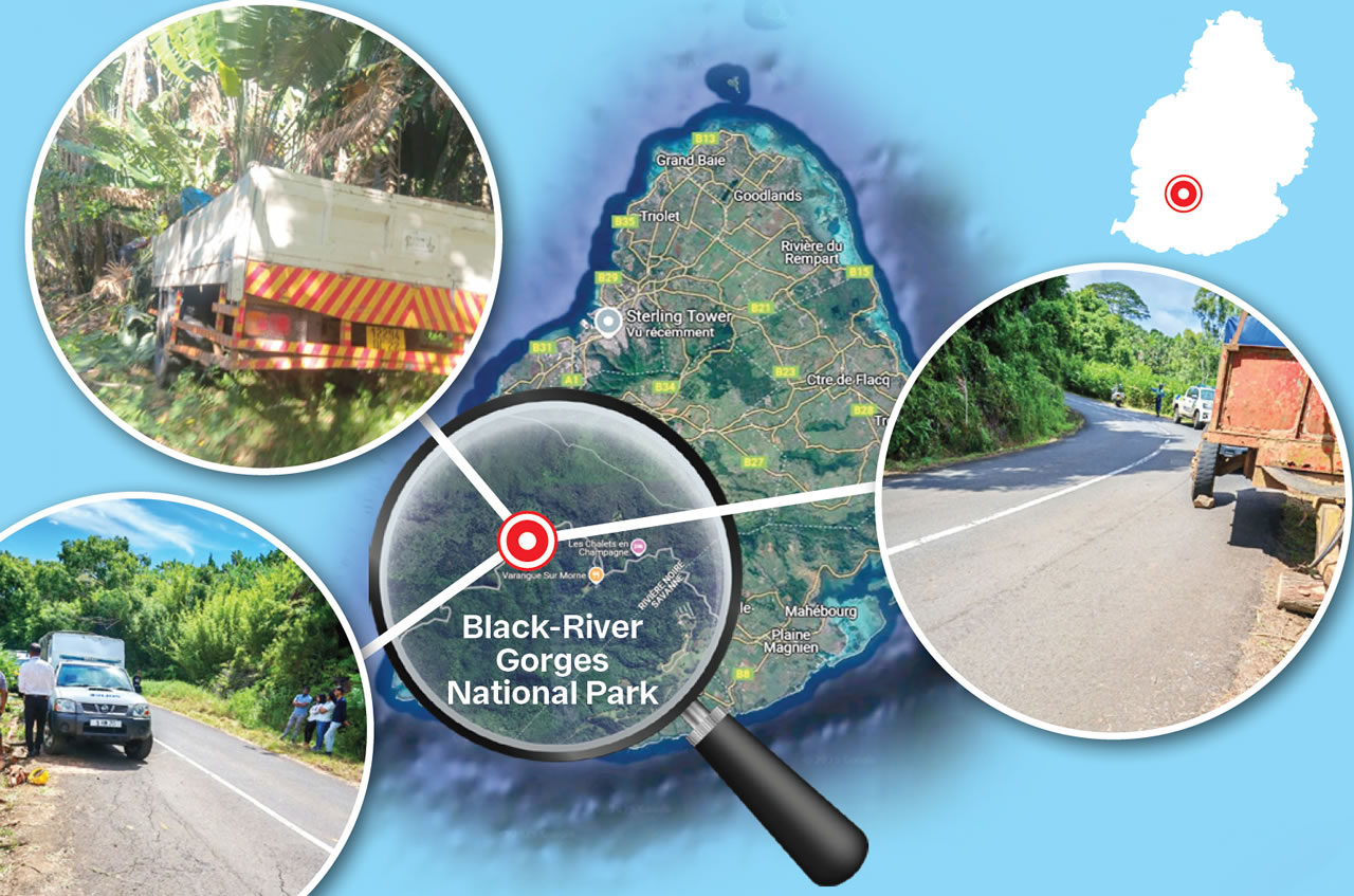 C’est après avoir négocié ce virage  que le camion a fait une sortie de route.