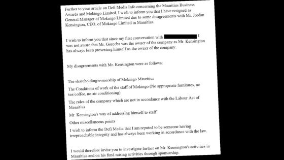 Mauritius Business Awards : Maxime Chérubin quitte Mokingo MBA Ltd 