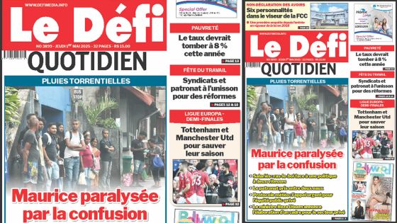 Voici la une du Défi Quotidien de ce Jeudi 01 2025