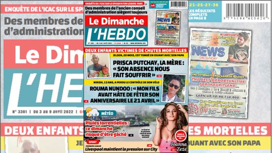 Voici la Une de Le Dimanche/L'Hebdo de ce dimanche 03 avril 2022