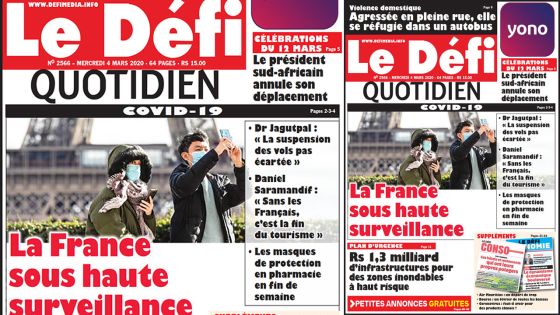 Voici la Une du Défi Quotidien de ce mercredi 04 mars 2020