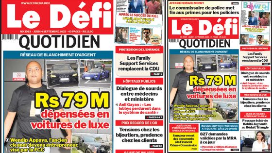 Voici la une du Défi Quotidien de ce Jeudi 04 Septembre 2025