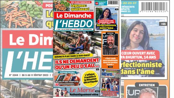 Voici la Une de Le Dimanche/L'Hebdo de ce dimanche 05 Février 2023