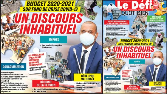 Voici la Une du Defi Quotidien de ce vendredi 05 juin 2020