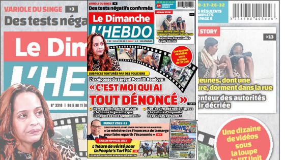 Voici la Une de Le Dimanche/L'Hebdo de ce dimanche 05 Juin 2022