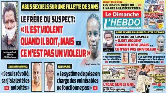 Voici la Une de Le Dimanche/L'Hebdo de ce dimanche 05 juillet 2020