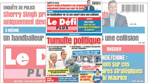 Voici la Une du Défi Plus de ce samedi 06 Août 2022