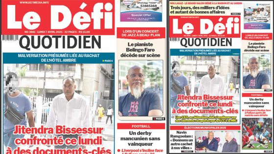 Voici la une du Défi Quotidien de ce Lundi 07 Avril 2025