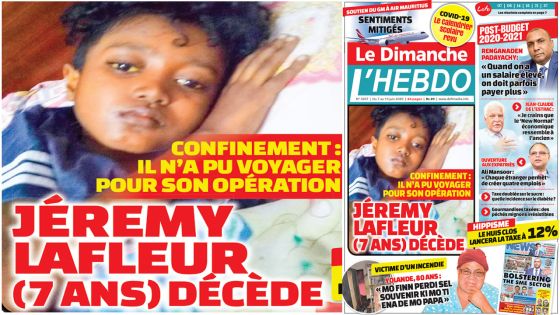 Voici la Une de Le Dimanche/L'Hebdo de ce dimanche 07 juin 2020