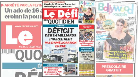 Voici la une du Défi Quotidien de ce Jeudi 07 Septembre 2023
