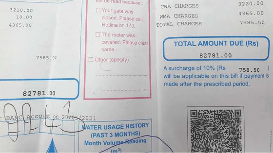 Consommation d’eau : la CWA lui réclame Rs 82 000 alors que sa maison était inhabitée