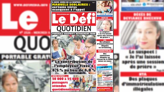 Voici la Une du Défi Quotidien de ce mercredi 08 janvier 2020