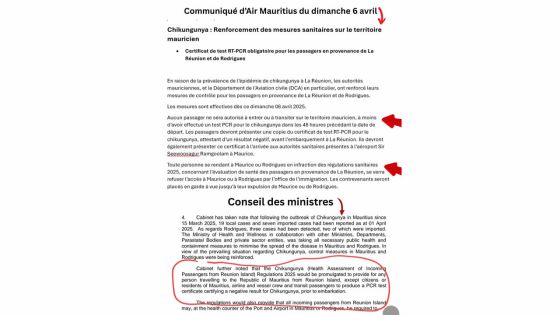 Mesures sanitaires contre le chikungunya: quatre communiqués de MK en 24 heures sèment la confusion chez les voyageurs