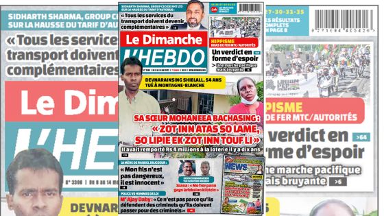 Voici la Une de Le Dimanche/L'Hebdo de ce dimanche 08 Mai 2022