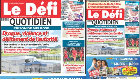 Voici la une du Défi Quotidien de ce Mercredi 08 Octobre 2025