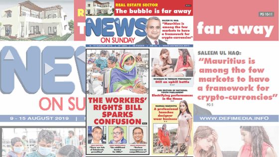 Voici la Une de News on Sunday de ce Vendredi 09 Août 2019